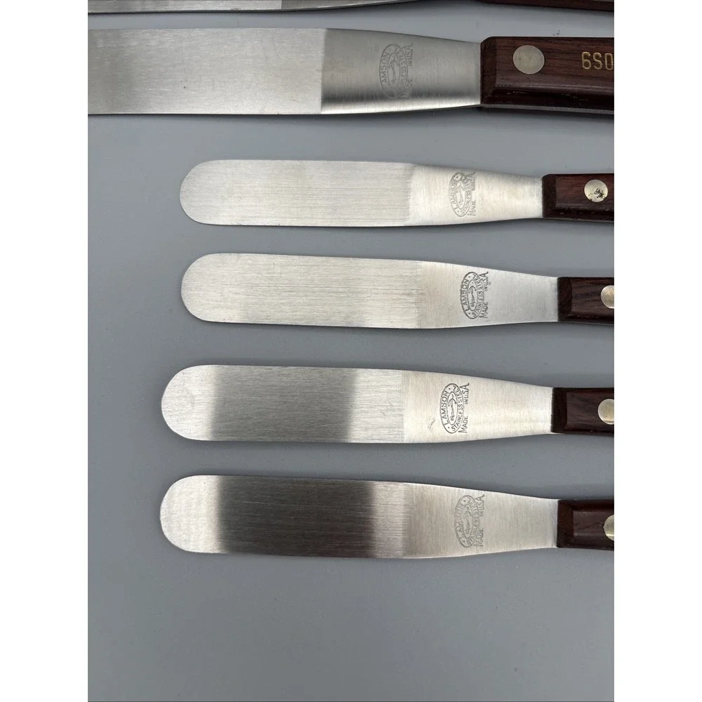 VTG SS Lamson LOT of 8 Frosting Spatula 6S01 9003 USA Mult sizes 7.5 - 12